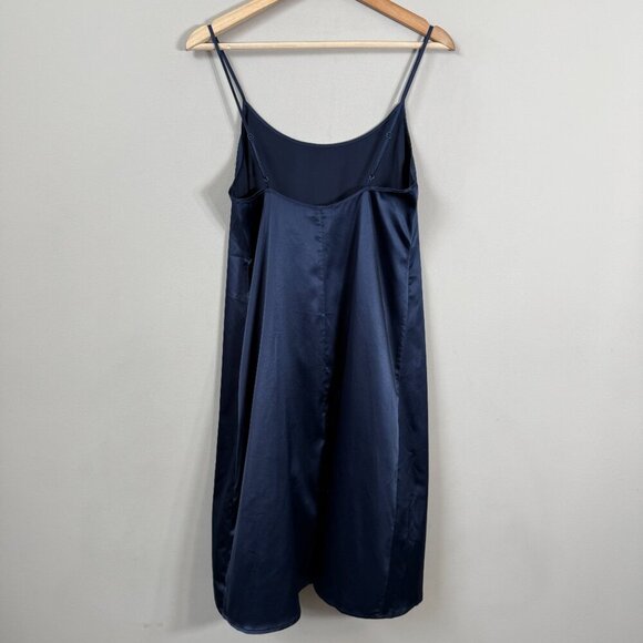 Staud Midi Slip Dress Women's Small Blue Cocktail Party Minimalist Satin NWOT - Picture 6 of 11